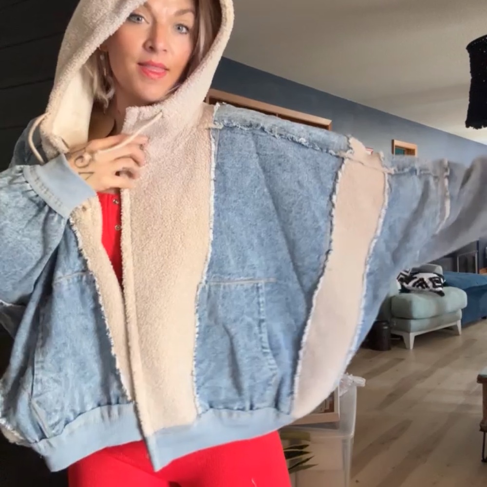 BiBi fleece and jean jacket